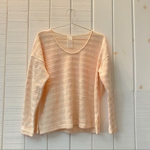 peach striped sweater